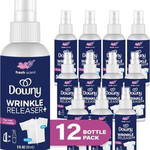 *12 PACK* Downy Wrinkle Releaser, Travel Size, 3oz Fabric Spray -Fresh Scent